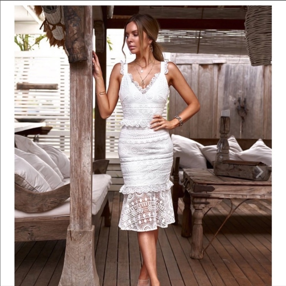Two Sisters the Label White Lace Dress